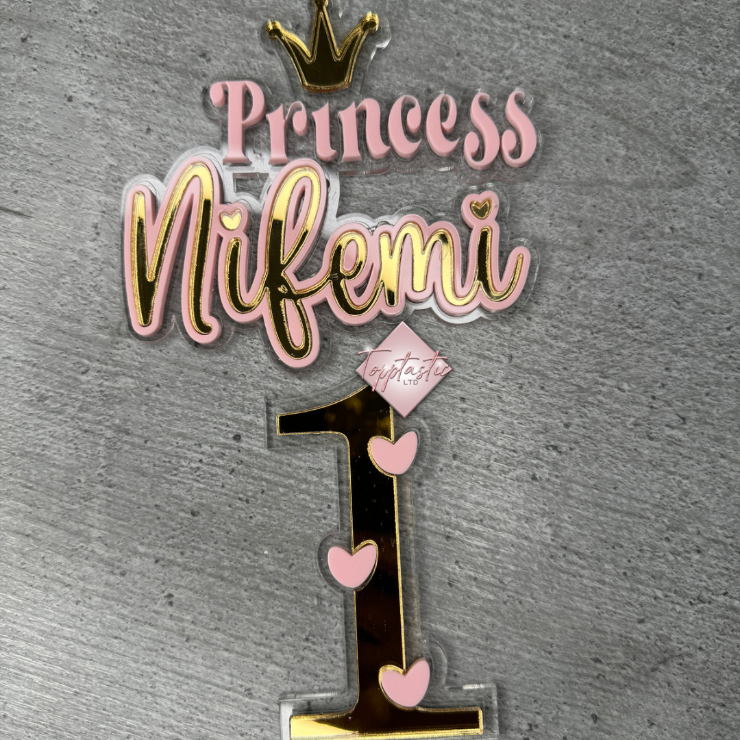 Princess name and age charm set