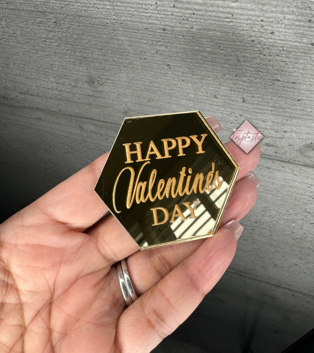 Happy Valentines Day Cupcake Topper- PACK of 2