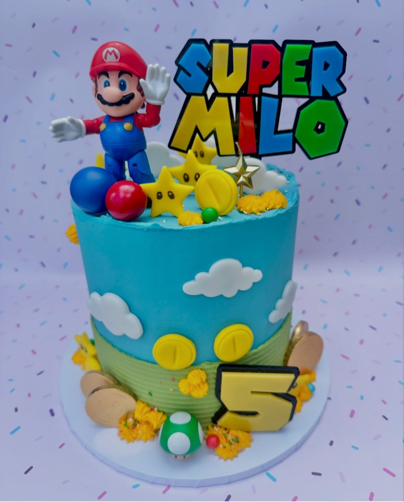 Super Mario font Double layer topper/ charm