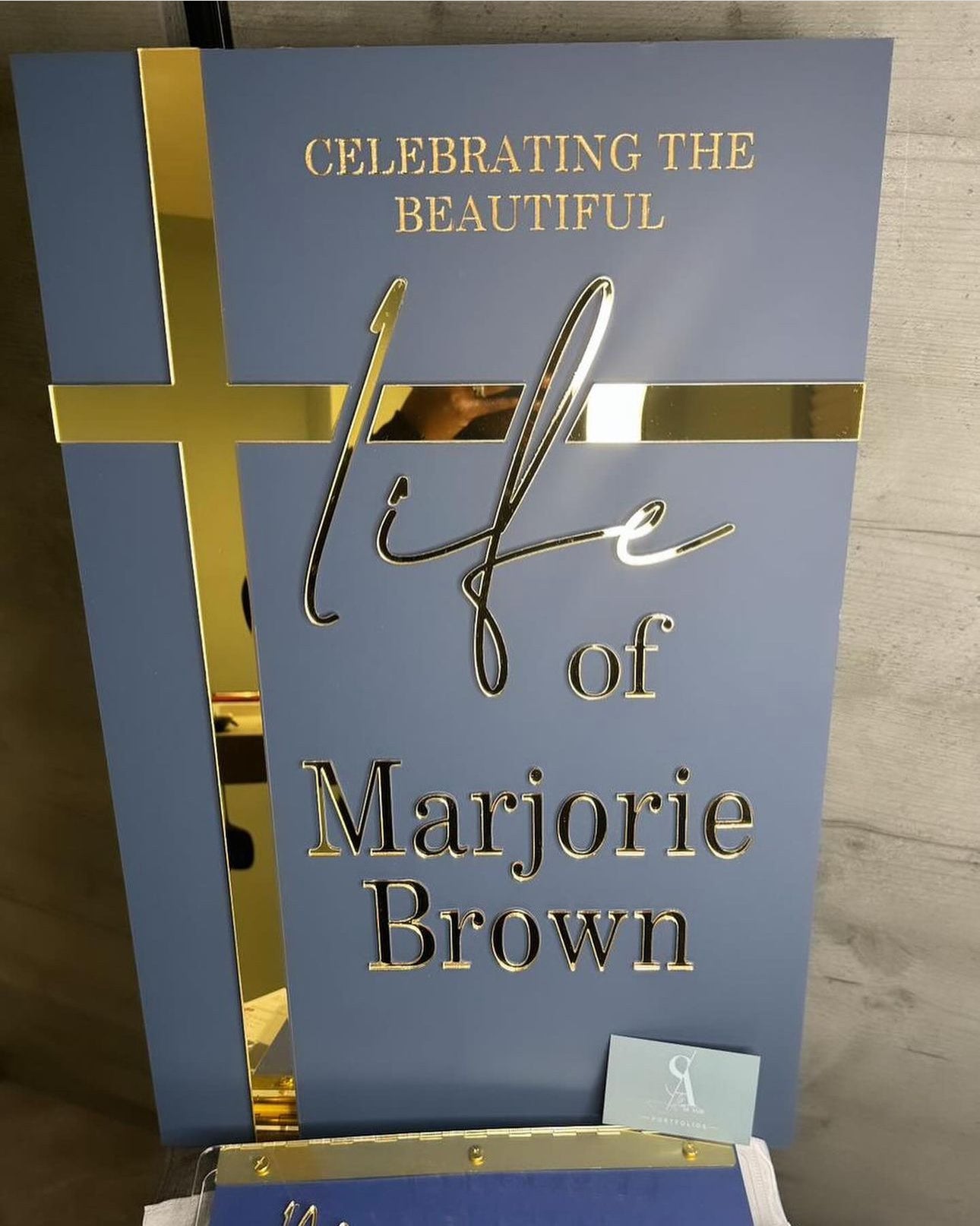 Celebration of life sign