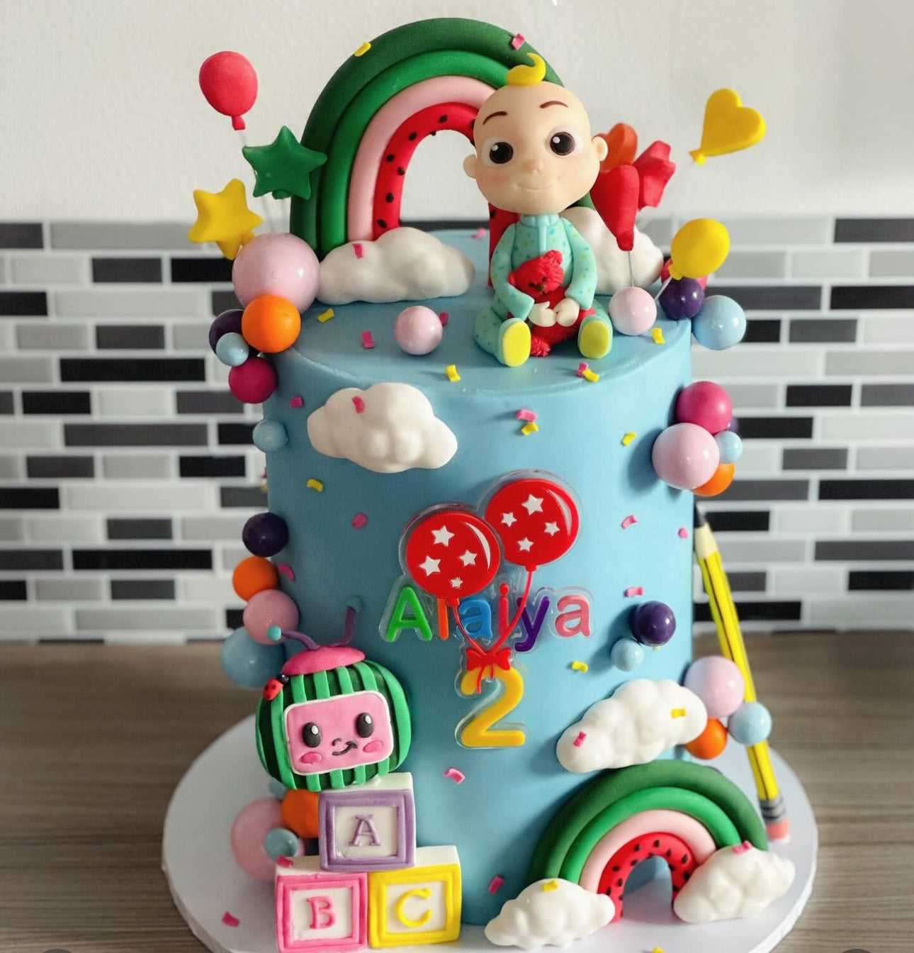 Balloon themed cake charm