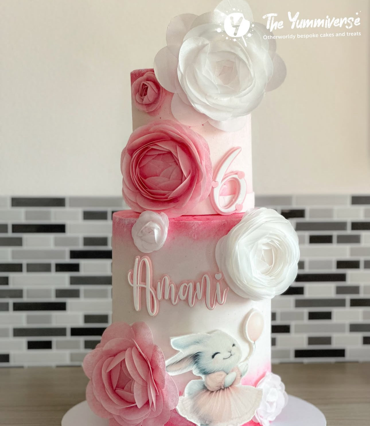 Double layered Name and age charm set