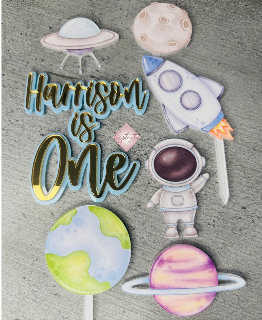 Printed acrylic- Space/ Astronaut set