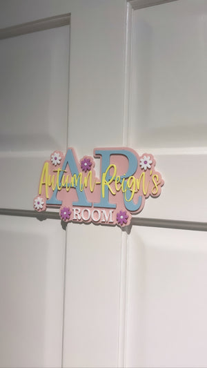 Personalised door room sign