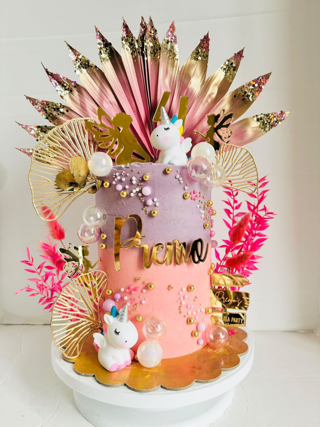 Dried floral/ sun palm glitter bouquet