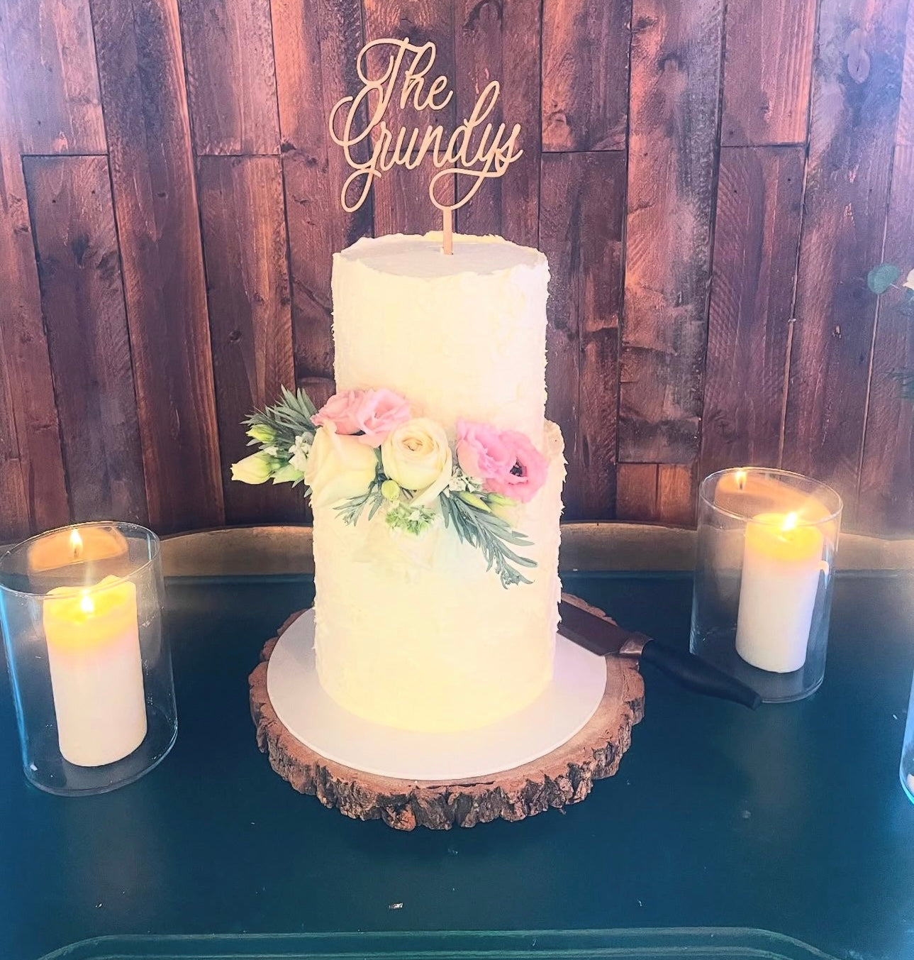 Wedding/ engaged Wooden cake topper