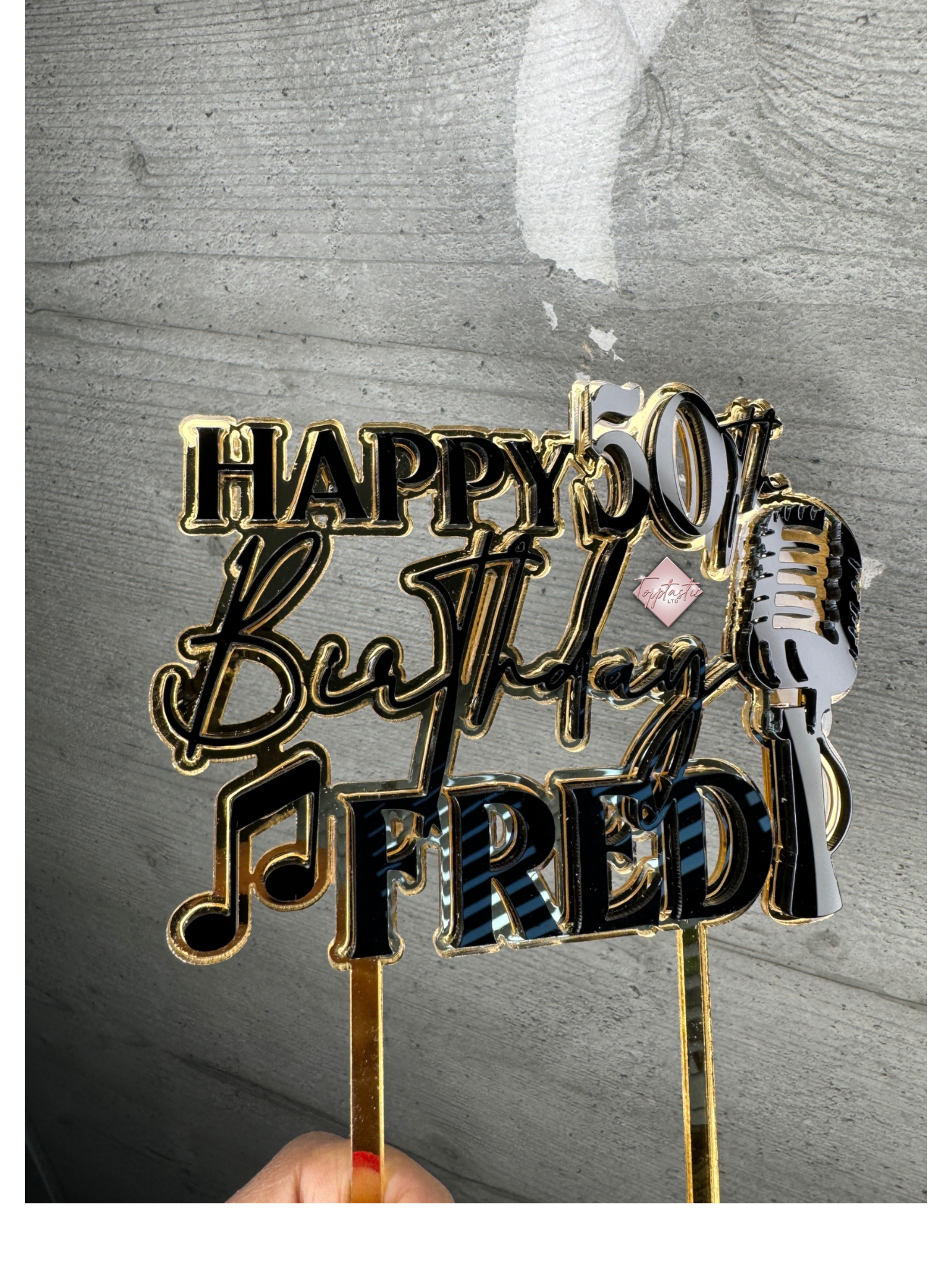 Double layered- music cake topper