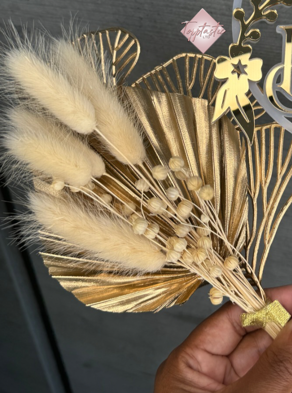 Mini Bouquet/ Dried Flowers/ Palm & Gingko