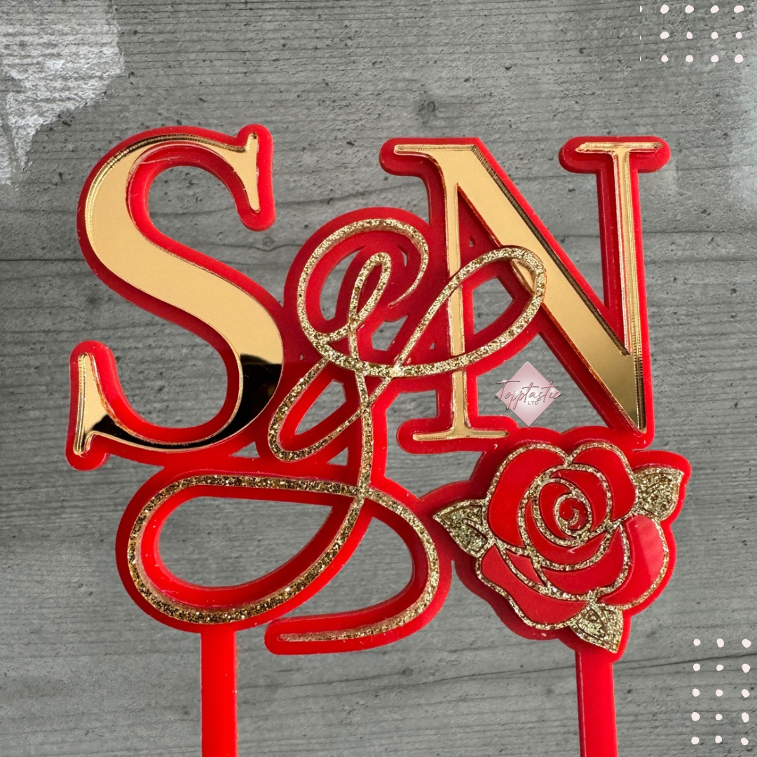 Double layer acrylic Initial/ Wedding/ Engagement topper