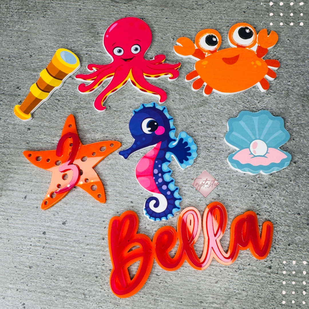 Printed acrylic- Sea life set