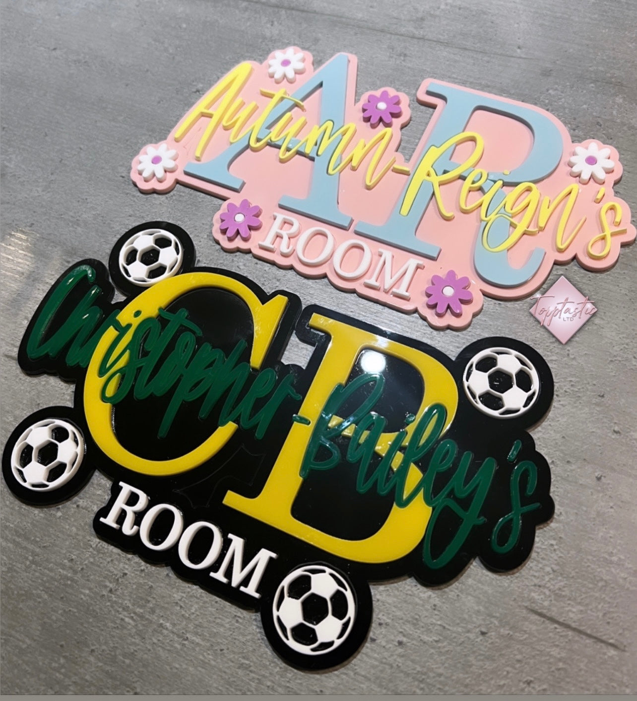 Personalised door room sign