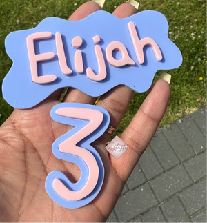 Peppa Pig- Double layered Name and age charm set