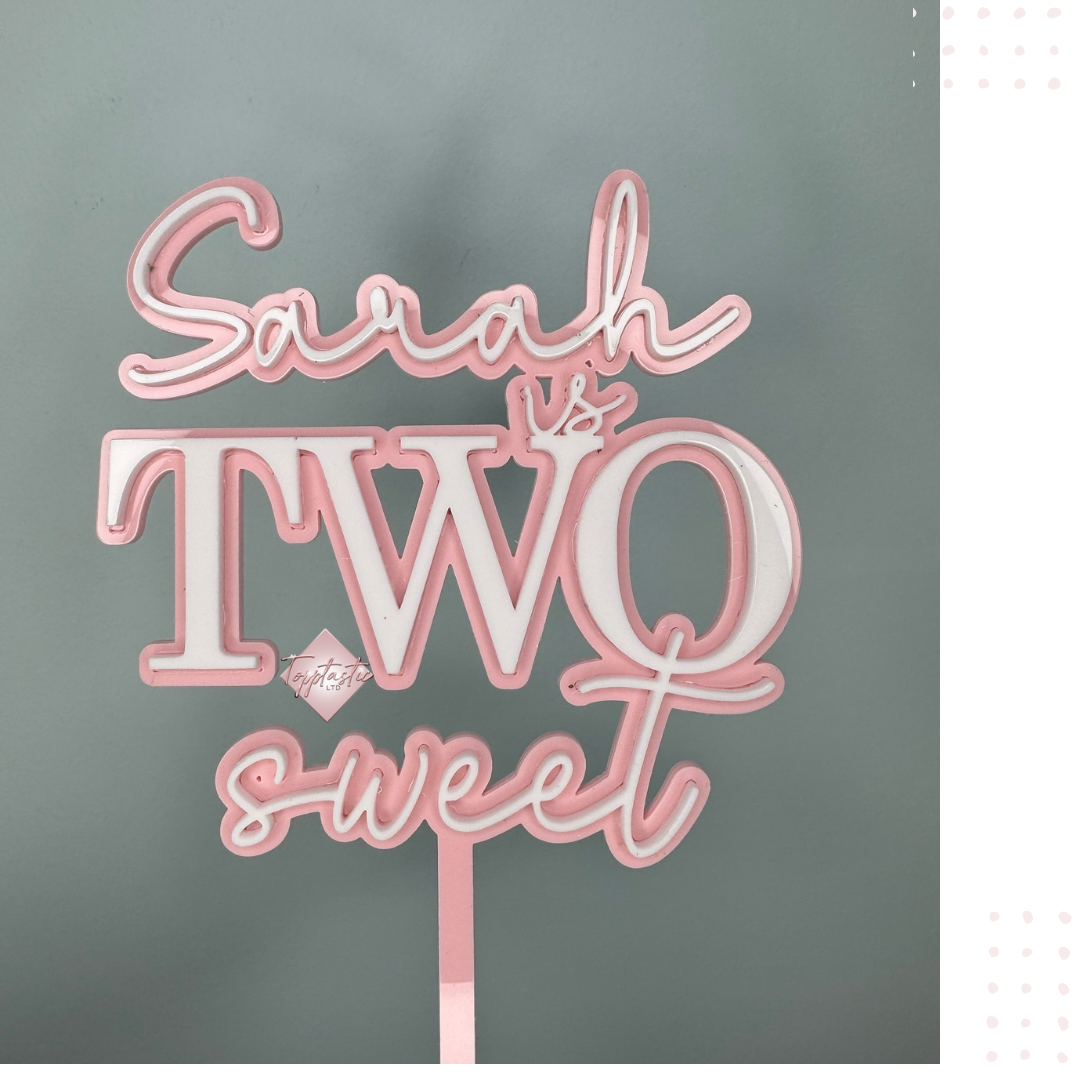 Double layer acrylic Cake topper