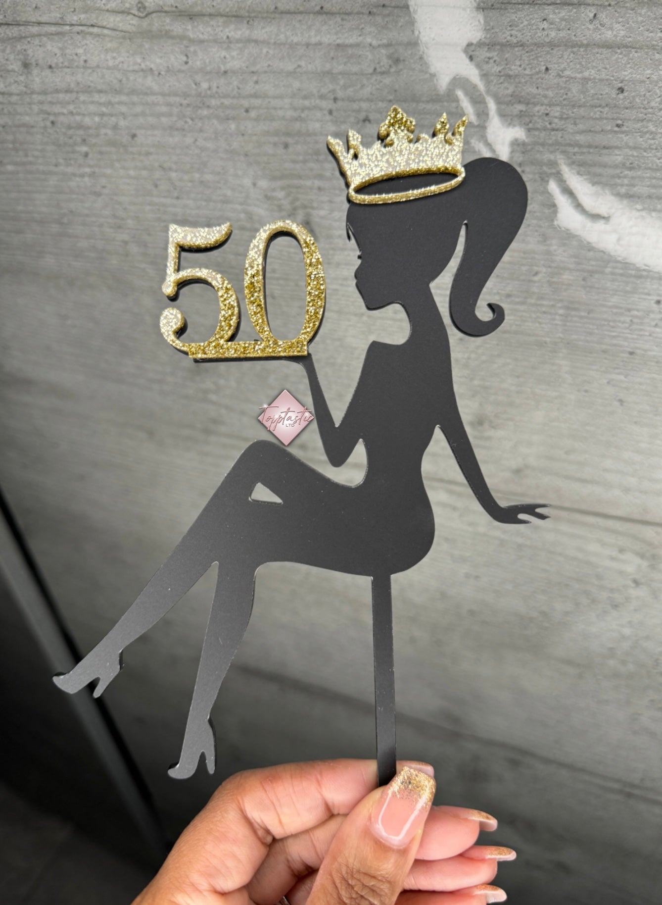 Girl sitting cake topper