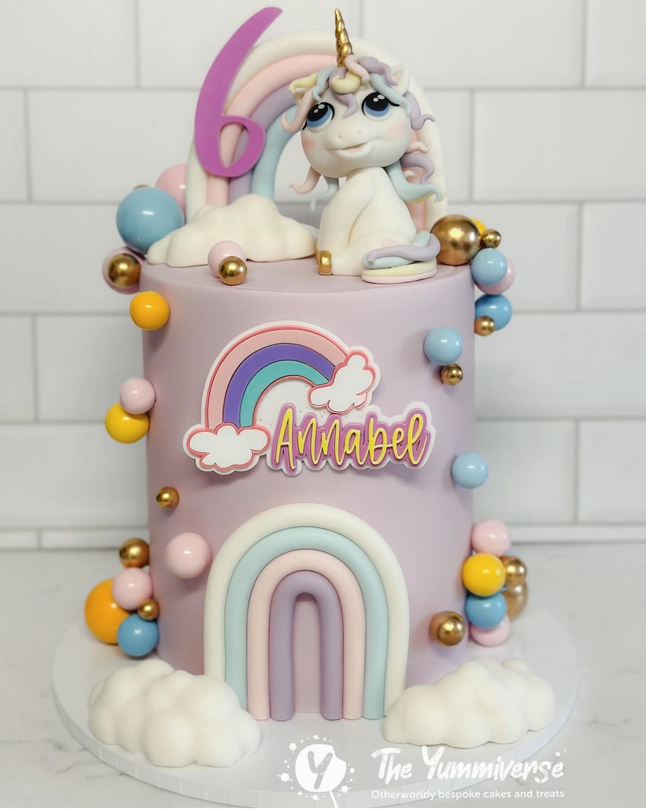 Rainbow Double layered Name and age charm set