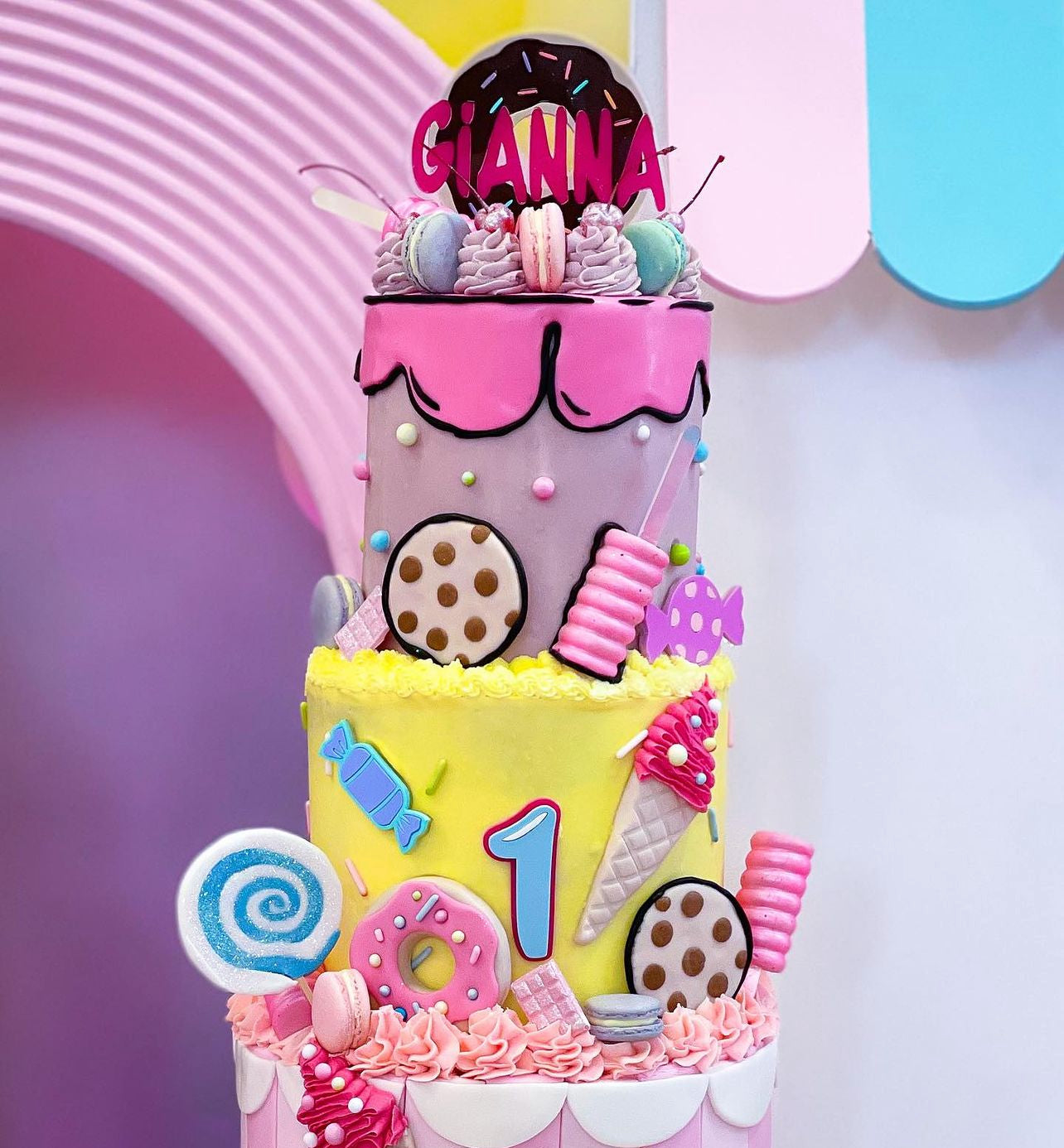 Donut themed name topper