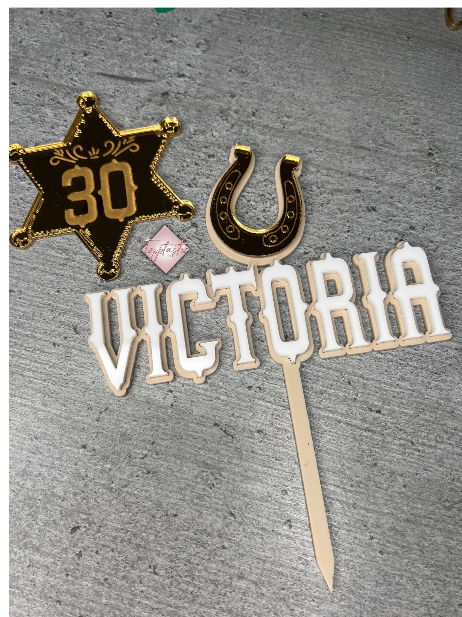 Cowboy/ Wild West themed topper set