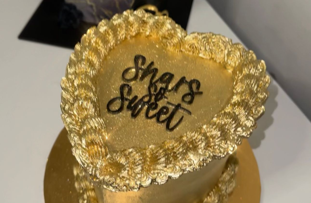 Personalised Acrylic cake charm for heart cake