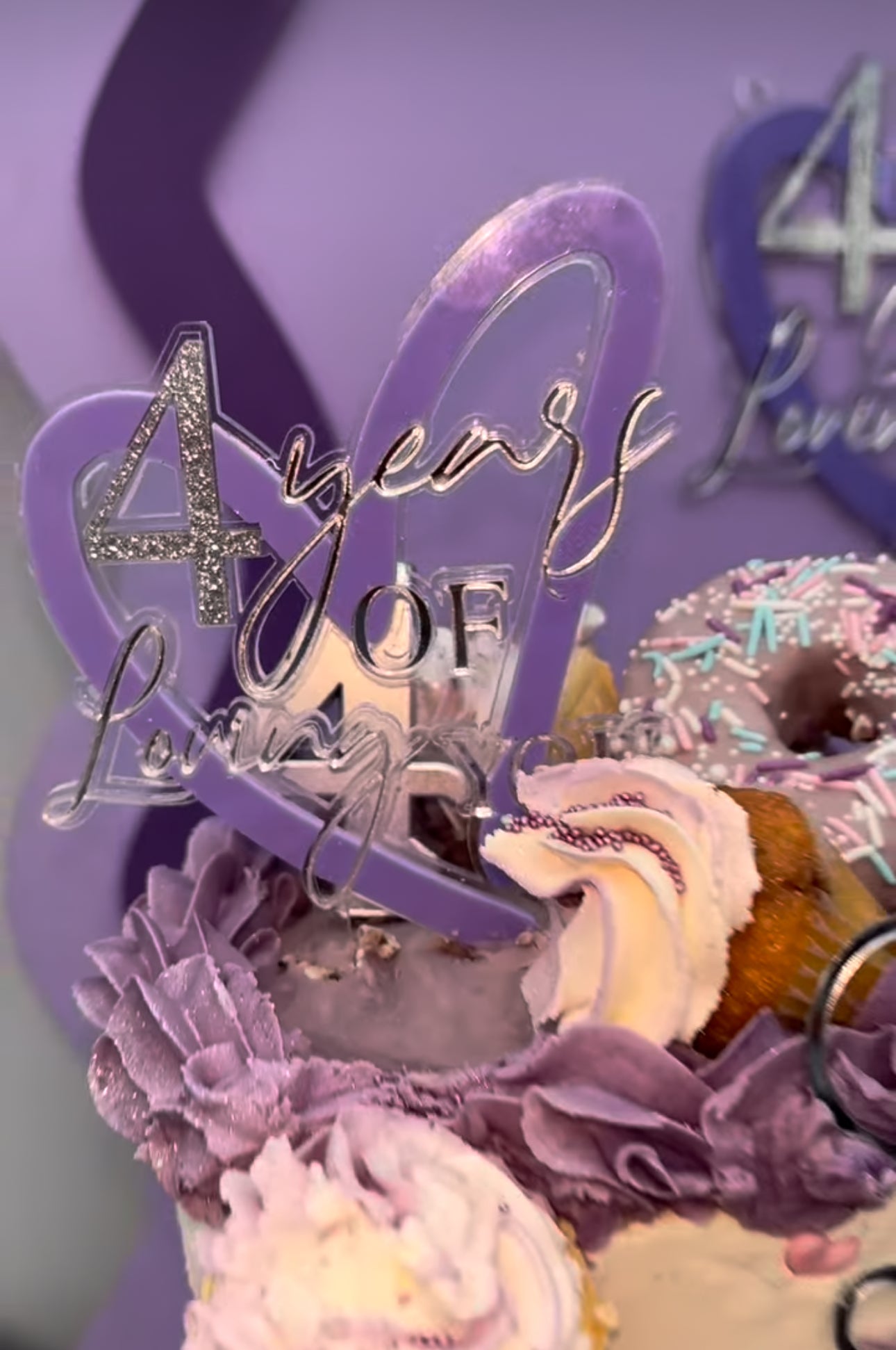 'Sliced' personalised heart topper