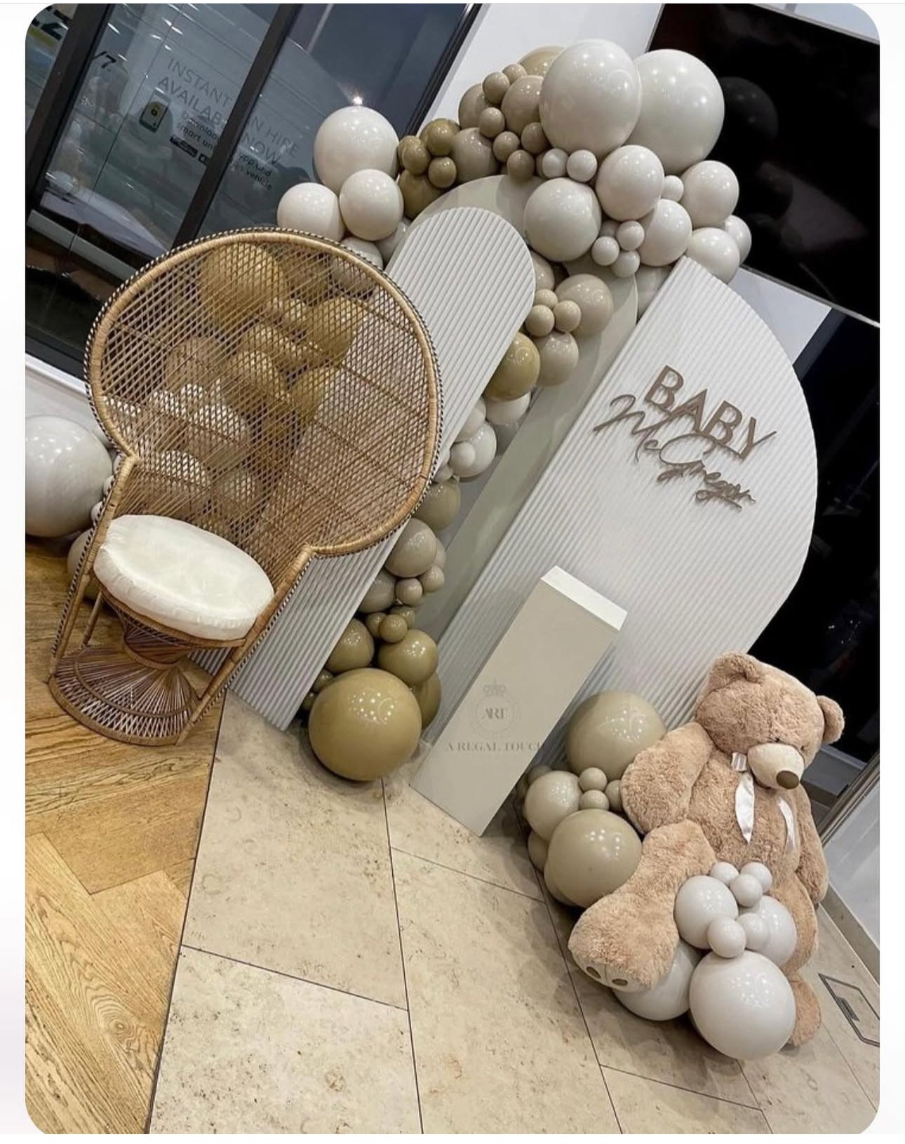 Wooden 'backdrop' sign