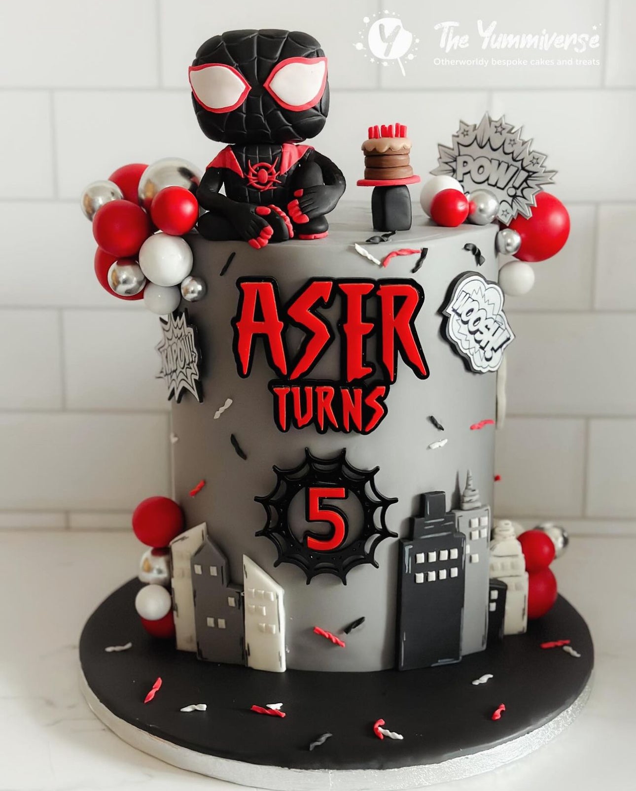 Spiderman- Double layered Name and age charm set