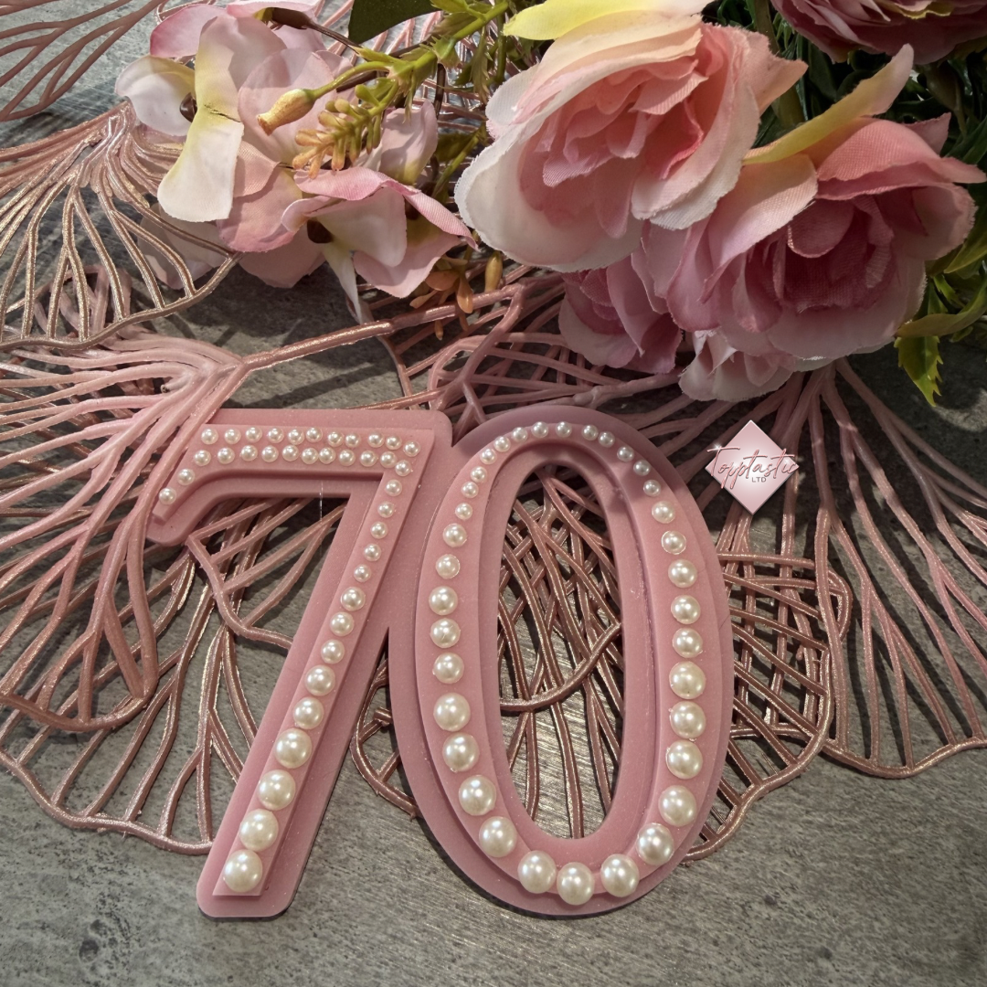 Pearl embellished age charm/ topper