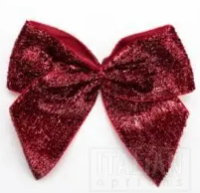 10mm wide Sparkle bows- Pack of 6- self adhesive- Red