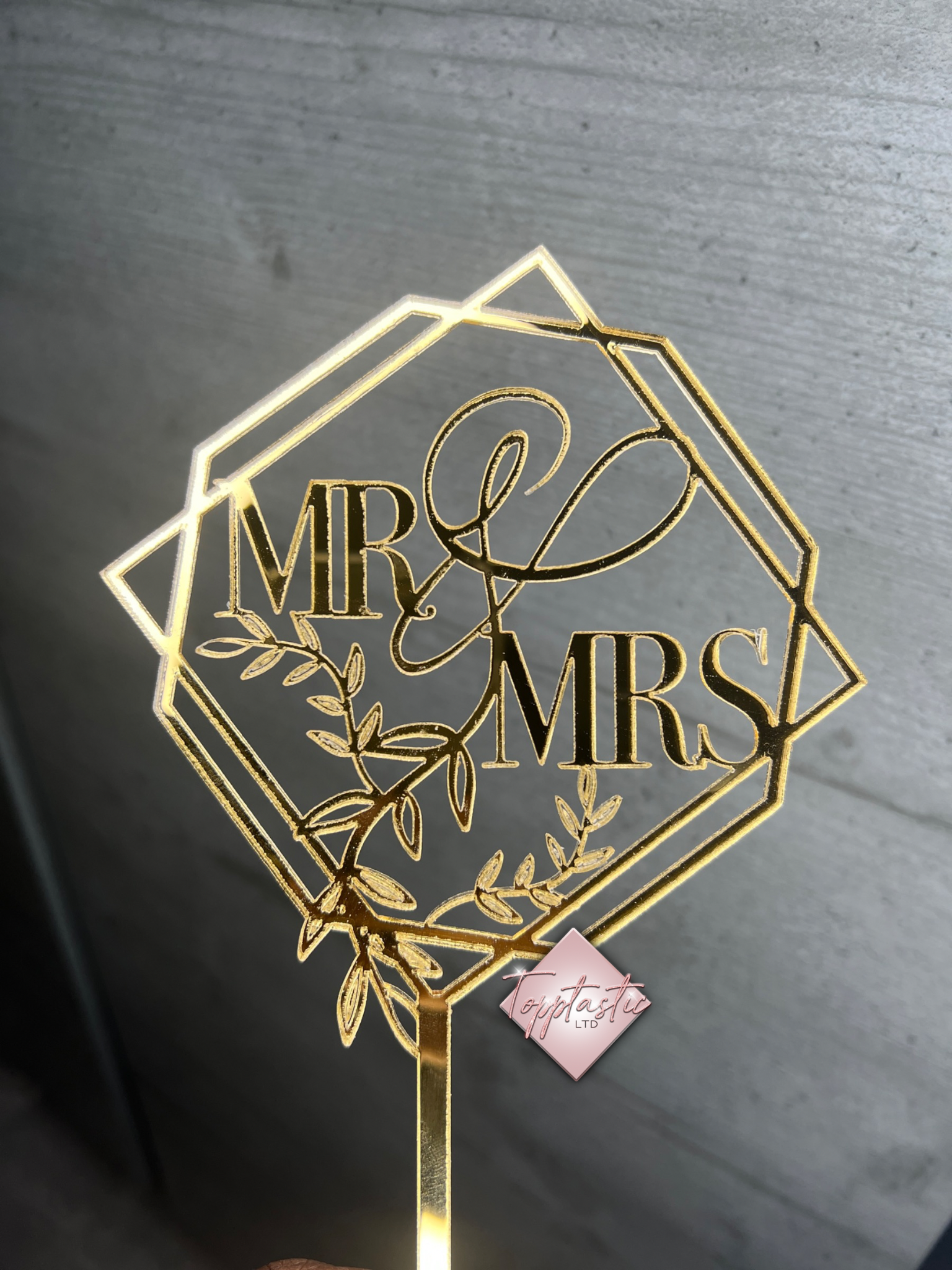 Mr & Mrs/ Wedding Acrylic cake topper