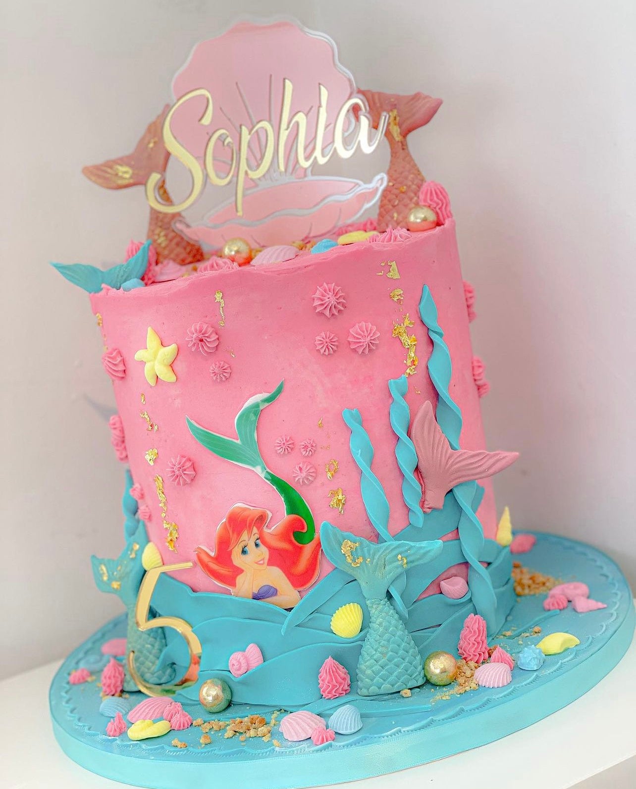 Clam Acrylic name cake topper