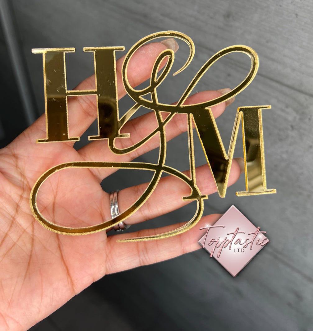 ‘Initials’ Acrylic cake charm