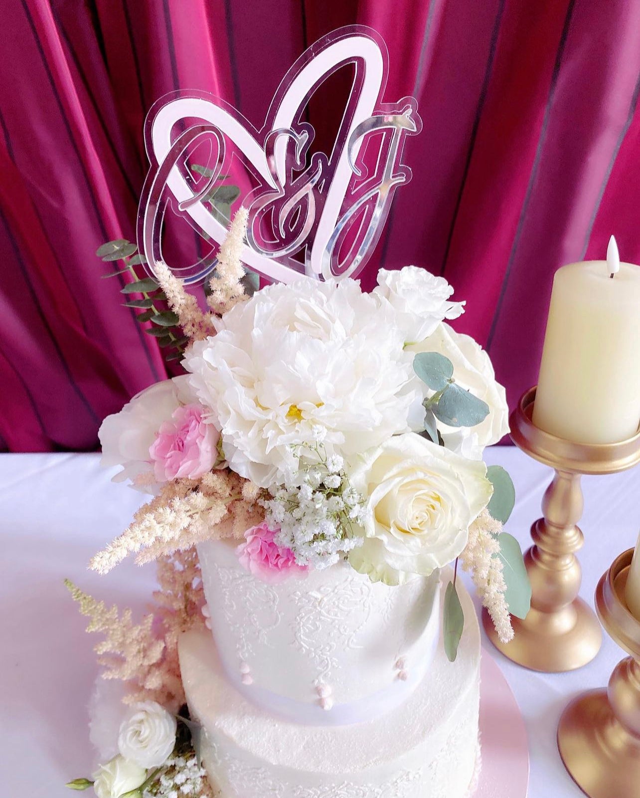 Sliced Initials Cake Charm/Topper