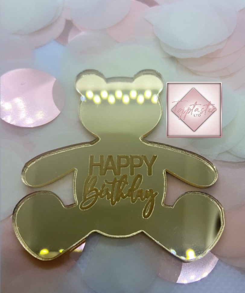 Engraved Acrylic Teddy bear charm- PACK OF 2