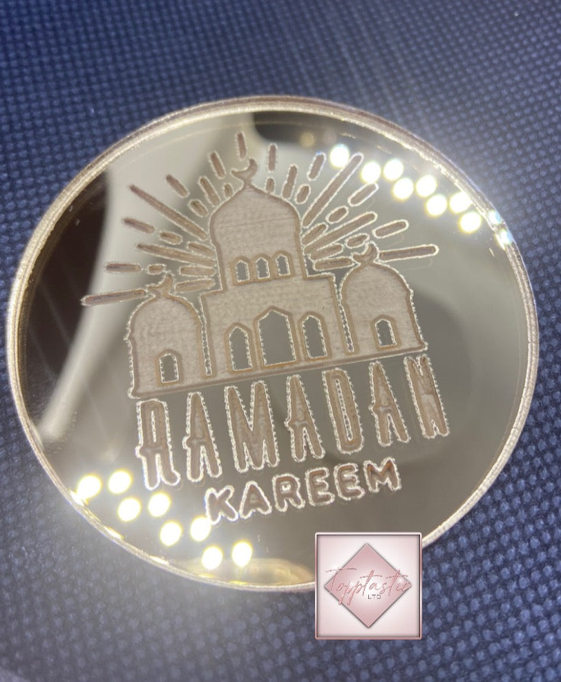Engraved Ramadan Acrylic cupcake disc- Pack of 2