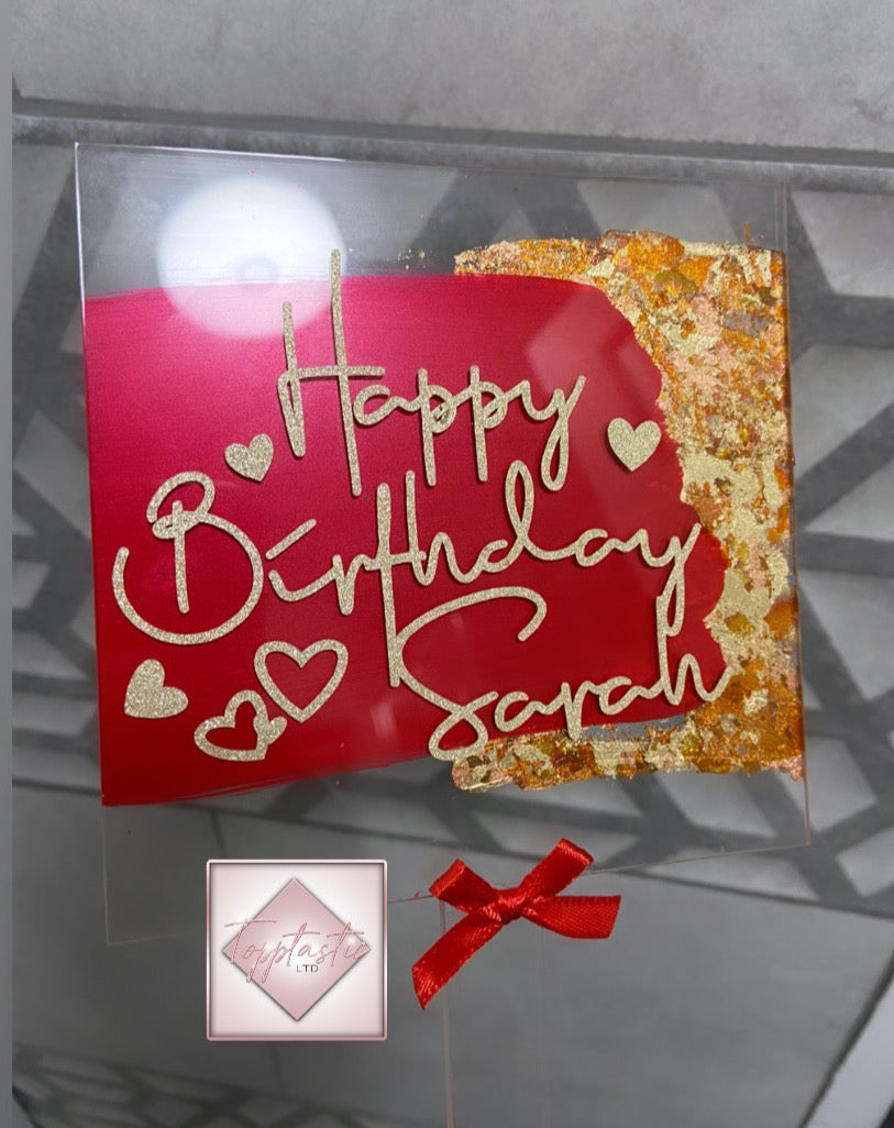 Square Acrylic paddle- Glitter pack