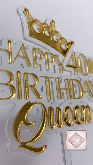 Double layered Acrylic topper with crown