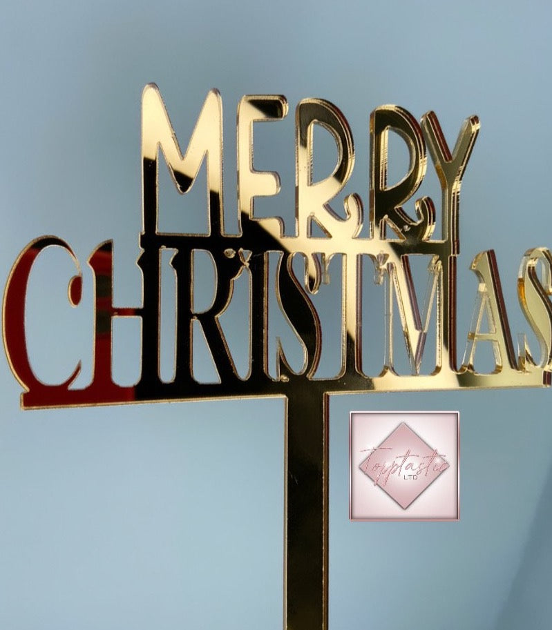 Merry Christmas Acrylic Cake Topper
