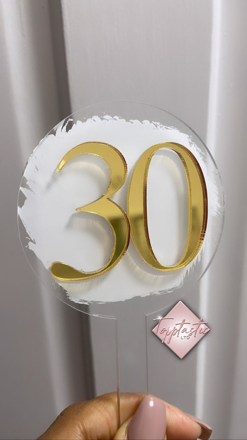 MINI Number Circle Acrylic Paddle with acrylic detail