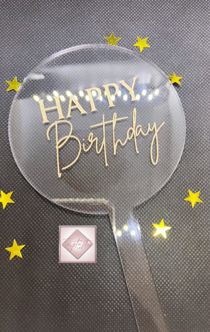 X Small ' HAPPY BIRTHDAY' Circle Acrylic Paddle- TEXT only