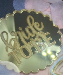 Engraved 'Bride To Be' Cupcake Acrylic discs- PACK OF 2