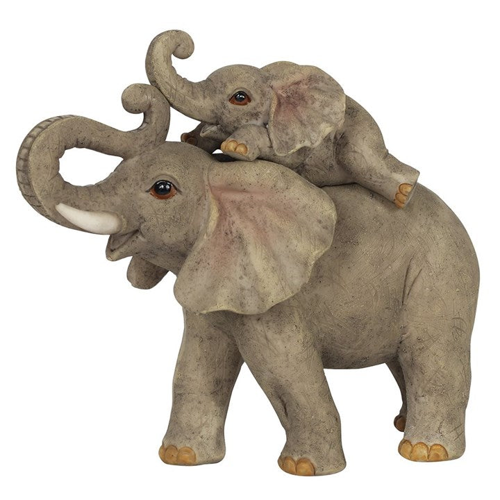 Elephant Mother and Baby Figurine
