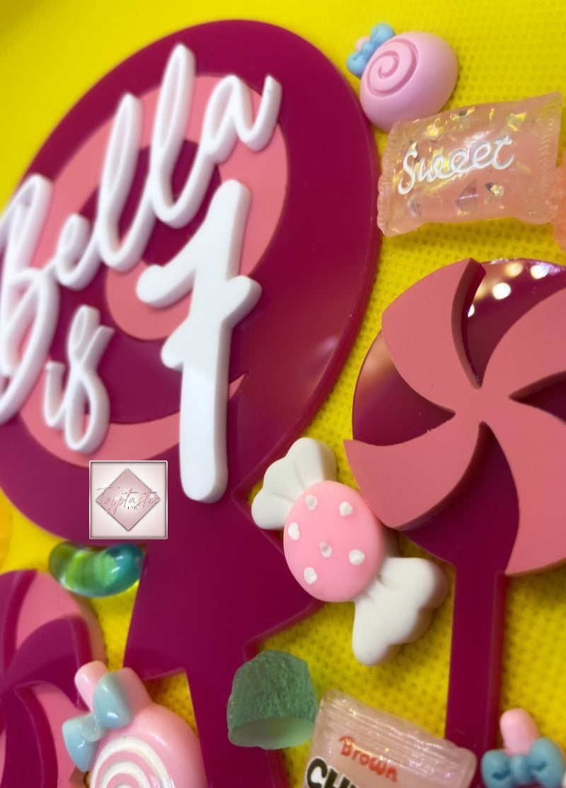 Acrylic Candy Land Swirl Cake topper/ mini swirls