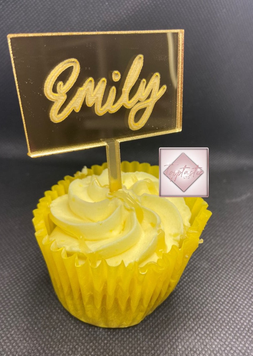 Acrylic 'Name' cupcake/ cake topper