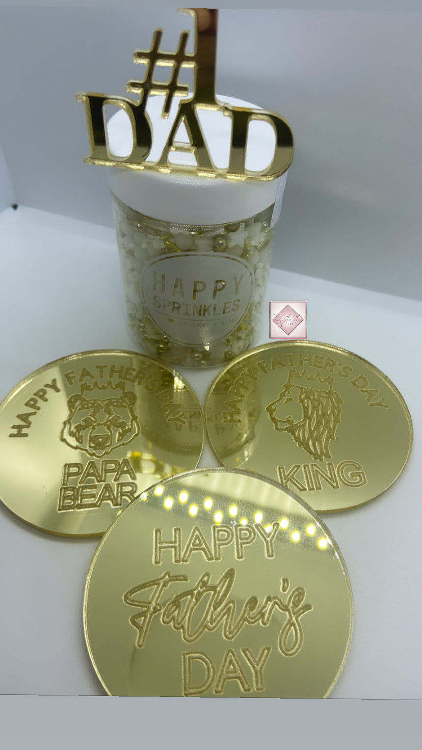 Engraved Father's Day Cupcake disc- Pack of 2