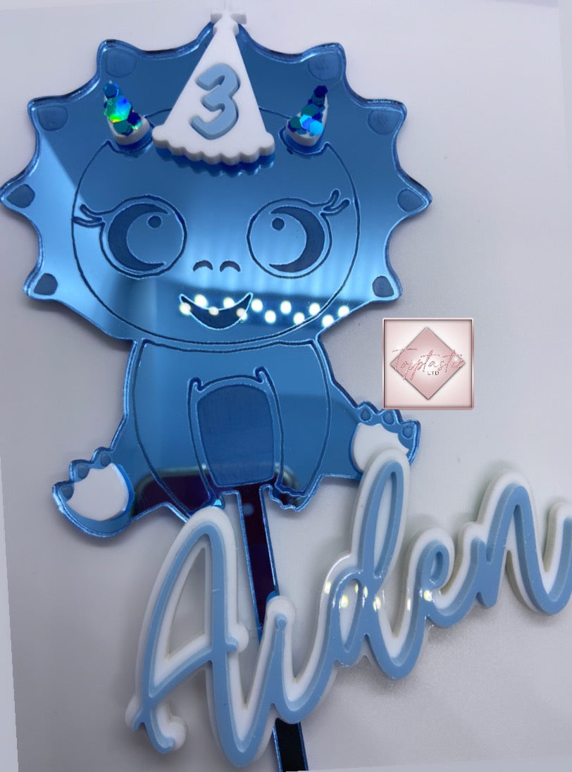 Acrylic Cute Dinosaur cake topper/ set