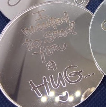 Engraved 'Send you a Hug' Cupcake Acrylic discs- PACK OF 2
