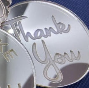 Engraved 'Thank you' Cupcake Acrylic discs- PACK OF 2