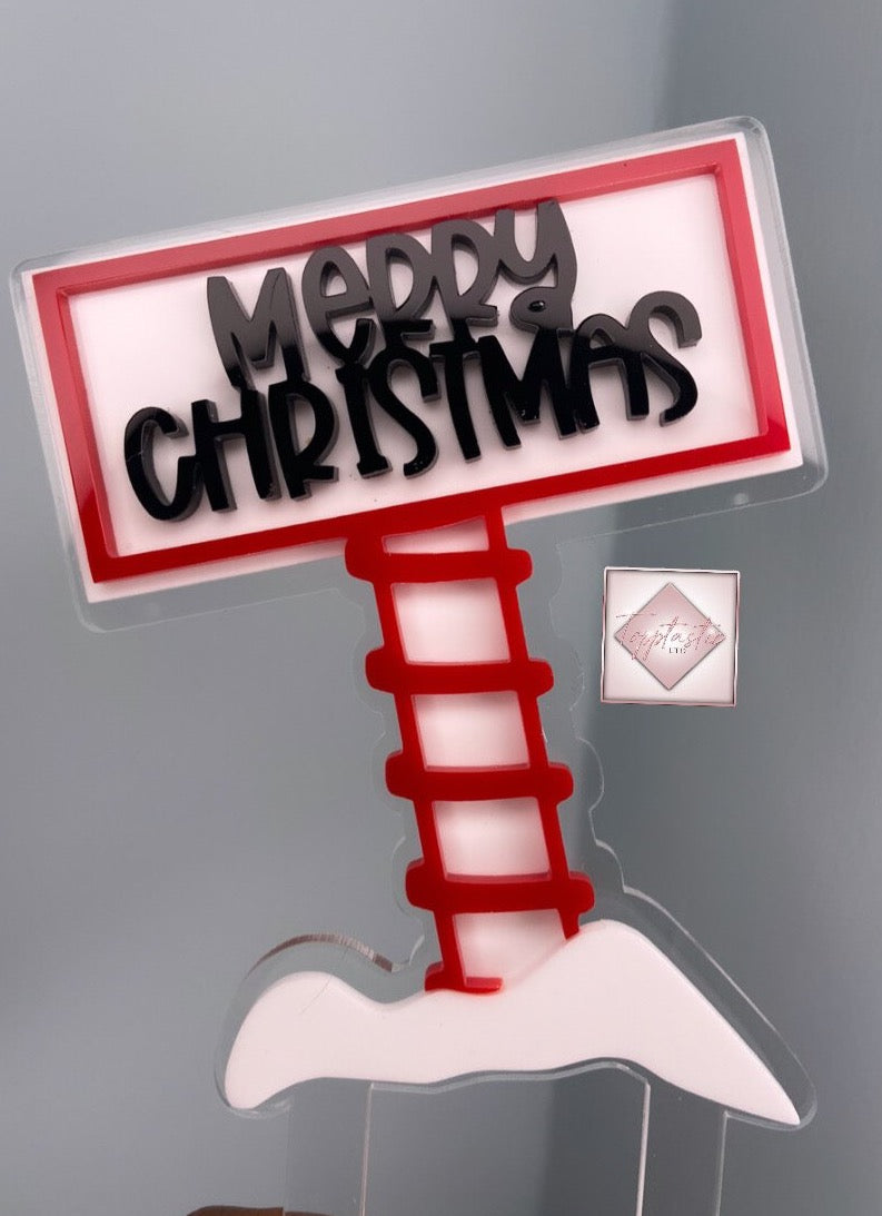 Slanted Merry Christmas Post Topper