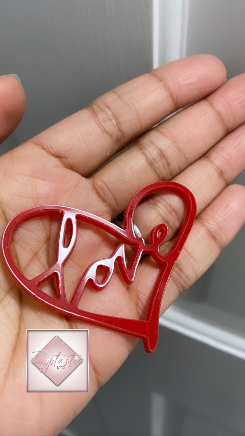 Valentines Acrylic cupcake toppers- Pack of 2