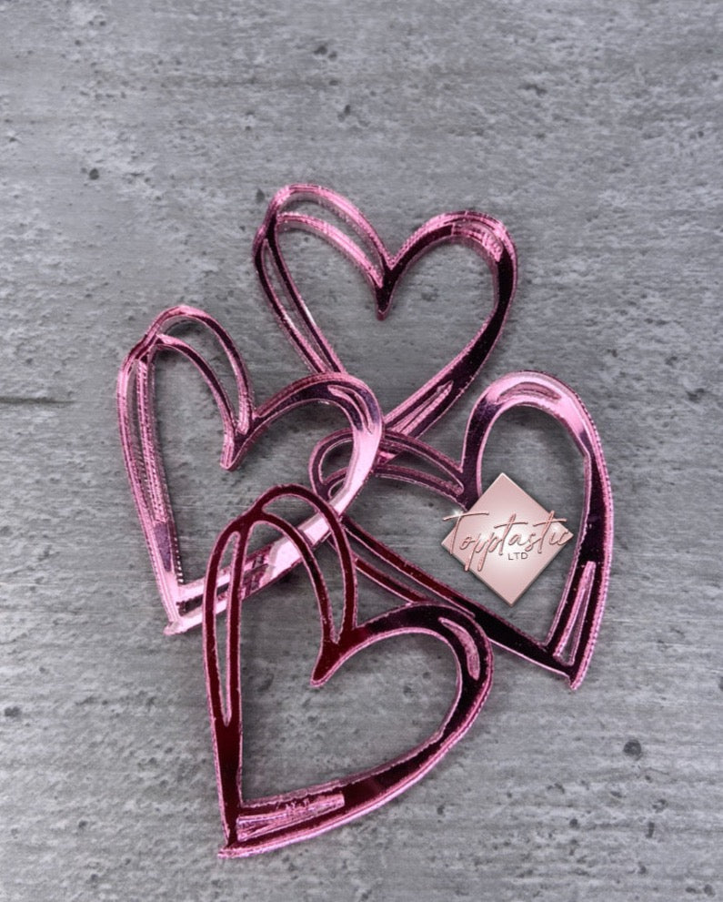Mini Cupcake Scribble heart charms- Pack of 4