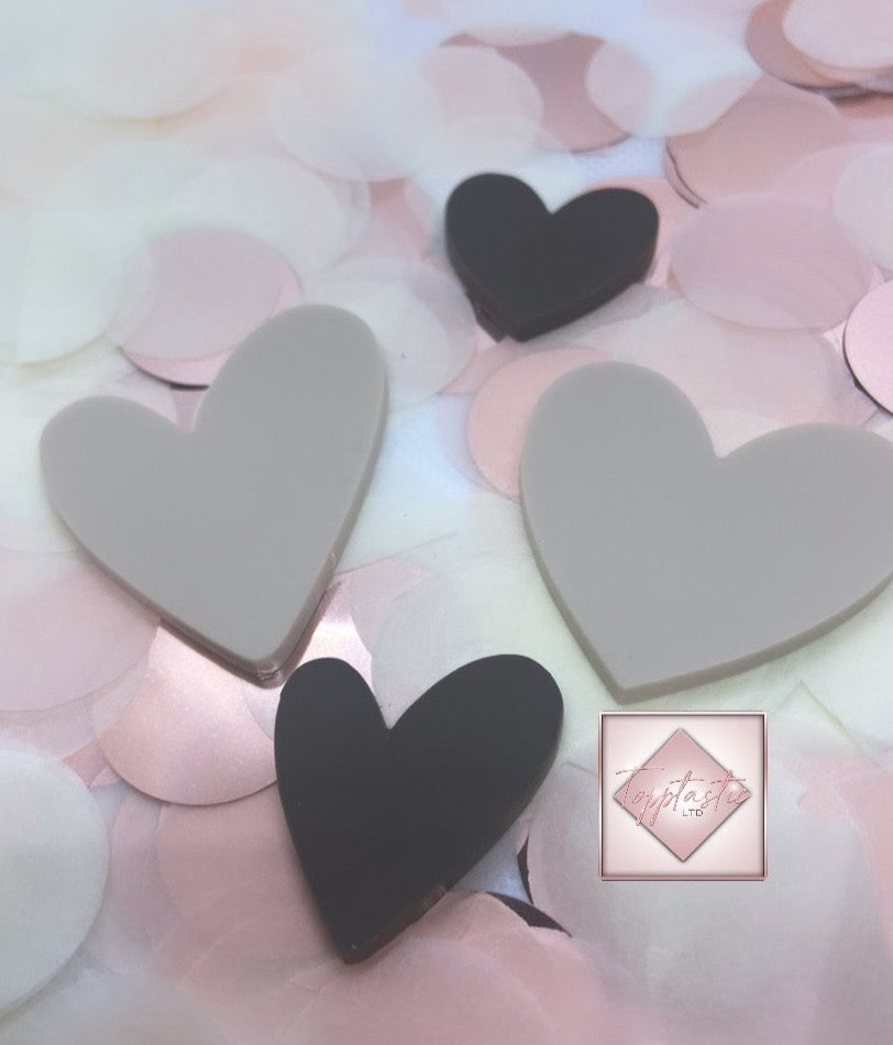 Mini Acrylic heart charm- PACK OF 4